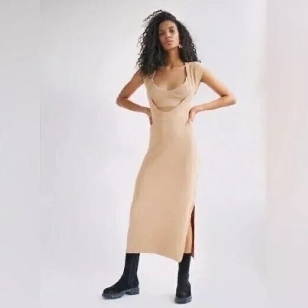 Intimately Free People Women’s Ribbed Midi Dress with Cut Out
